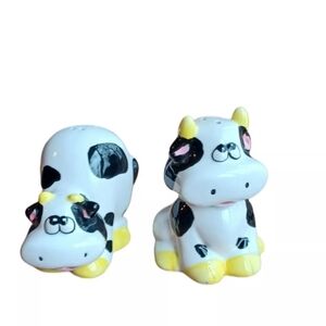 Vintage “Silly Cows” Salt & Pepper Shaker Set, Porcelain